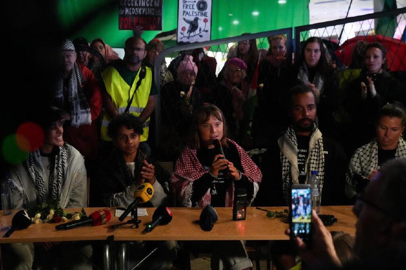 通贝里称被以色列拘留期间“受到虐待”瑞典青年活动家通贝里说，她和“全球坚韧船队”的其他活动人士被关在以色列的监狱期间“受到虐待”