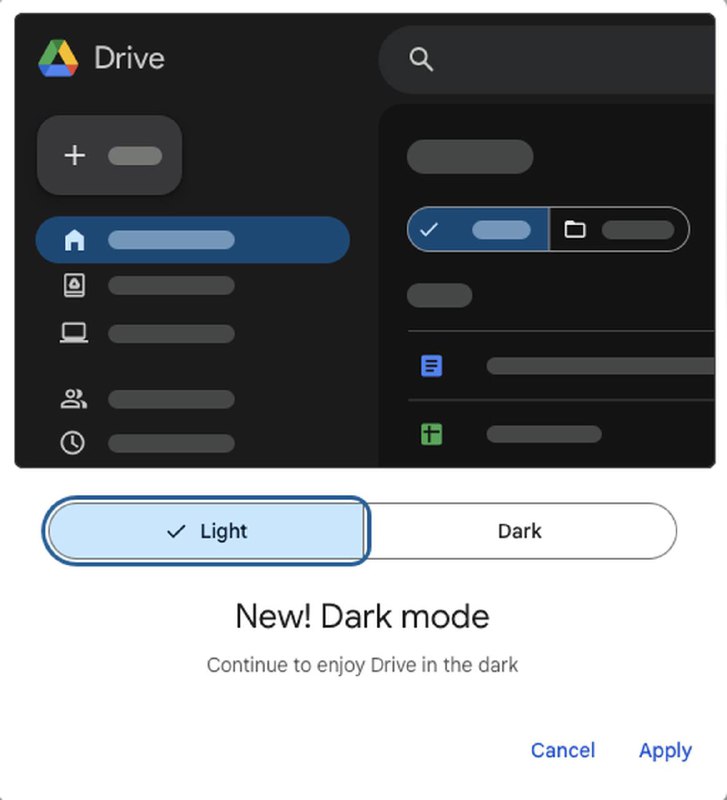 谷歌网盘网页版推出暗黑模式