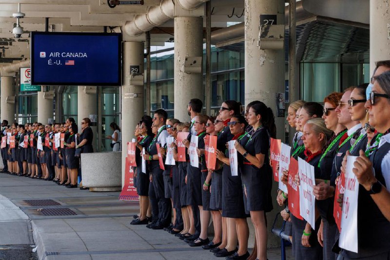 加拿大航空空服人员将于8月16日罢工加拿大航空空服人员计划自星期六（8月16日）起举行罢工